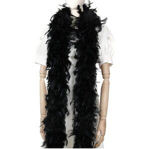 Black Feather Boa 45 gm 72 in 6 Ft - 2 Yards Turkey Boa Feathers